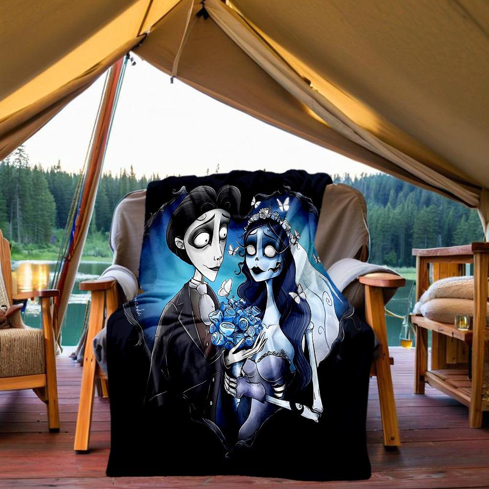 1PC Corpse Bride Outdoor Blanket Lightweight Flannel, Soft & Warm, All-Season Use for Sofa, Outdoor145