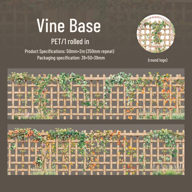 Krásný den Wisteria Vine PET páska a sada samolepek pro dekoraci krajiny a deníku
