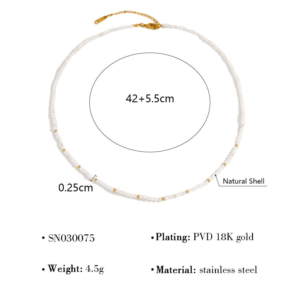 

1PC fashion new product simple wind natural shell three-dimensional pendant stacked with flower shell beaded combination necklace women