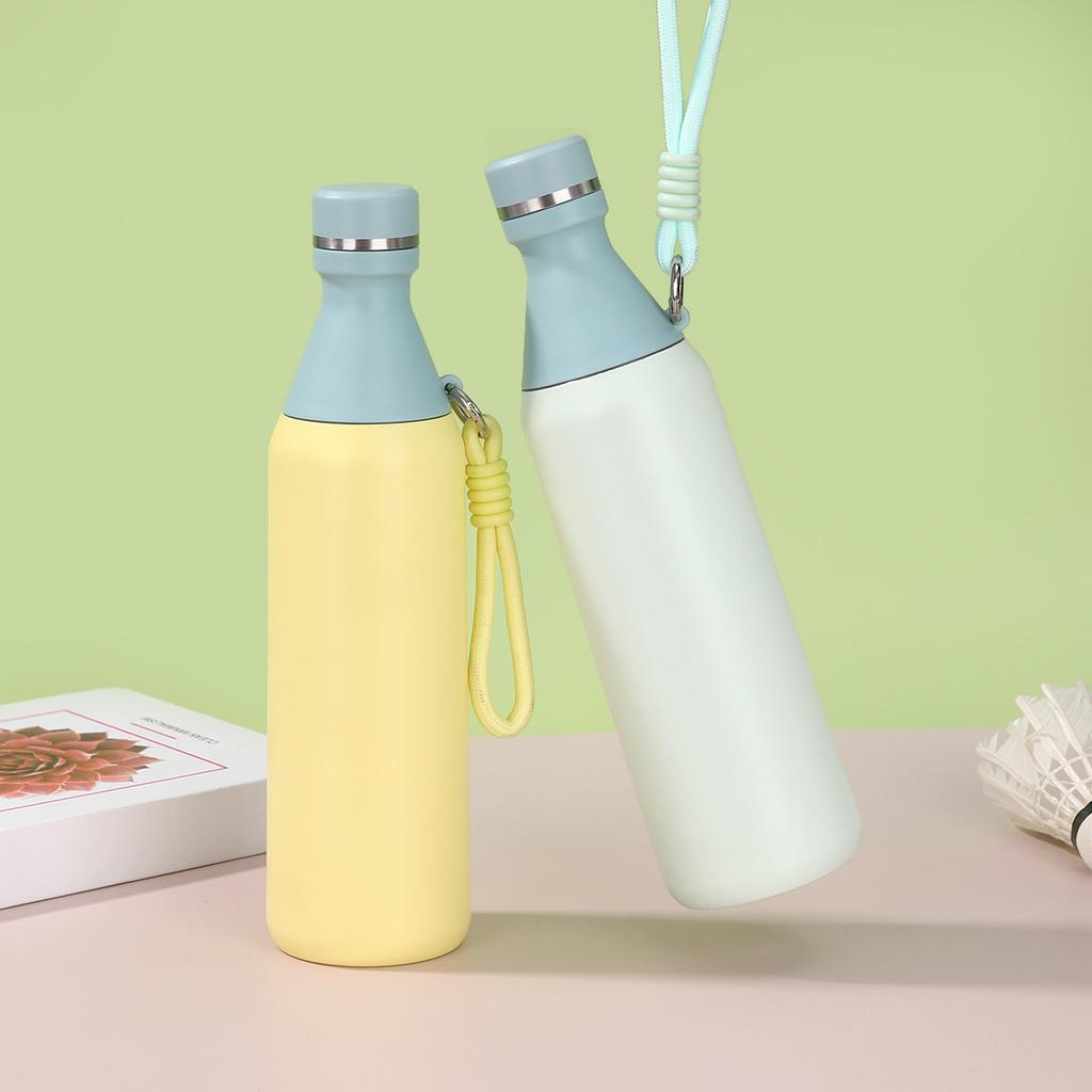 20oz Sport Water Bottle Vacuum Insulated Stainless Steel Sport Bottle Leak-Proof Double Wall Cola Shape, Keep Drinks Hot & Cold