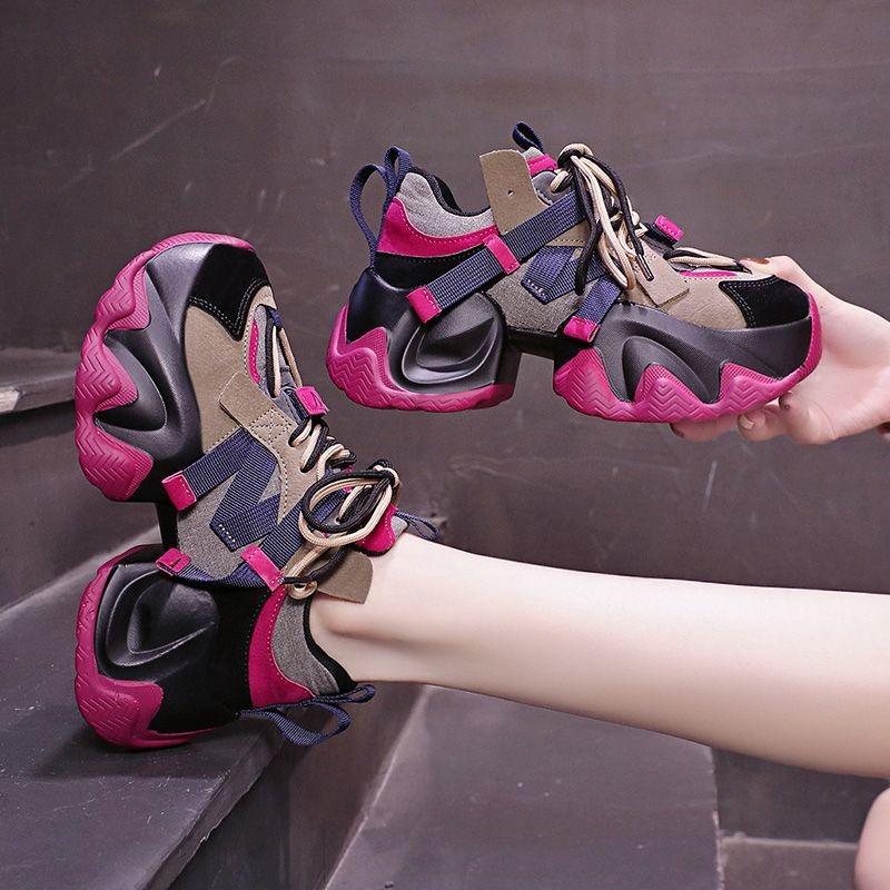 Today's Popular Shoes 2 Dad Shoes Women's New Autumn and Winter Thick-soled Heightened Leisure Sports Lightweight Women's Shoes