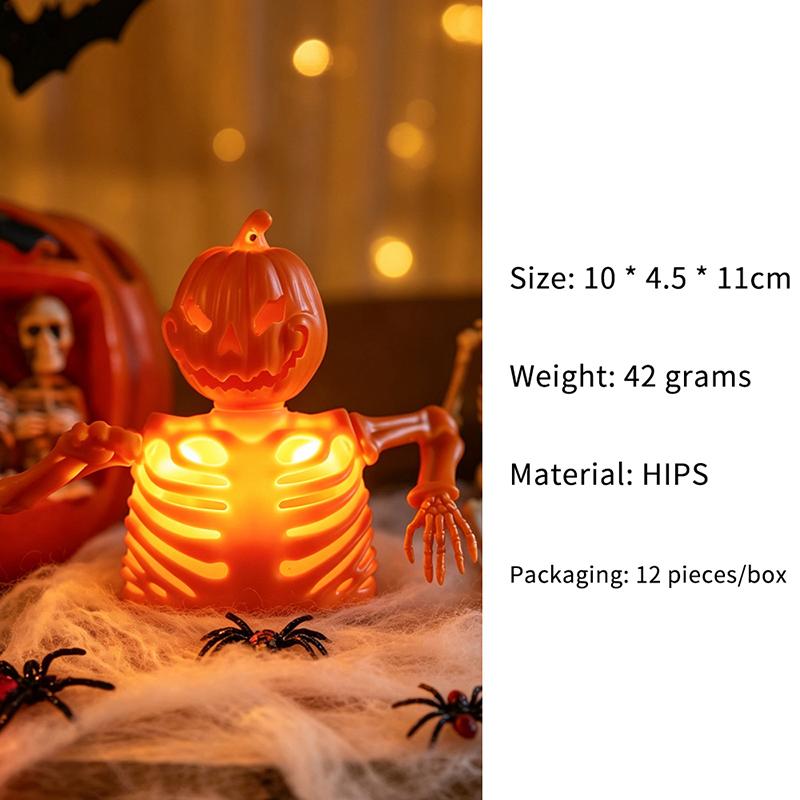Halloween Skeleton Flameless Led Candle With Flickering Warm Light Perfect For Home Desktop Spooky Party Holiday Decoration