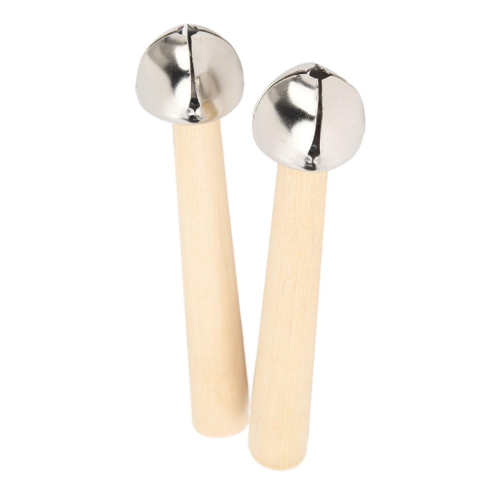 2 SZT. Dzwonki ręczne Orffa Żelazna główka Drewniany dzwonek perkusyjny Instrument muzyczny Zabawka dla dzieci Wczesny