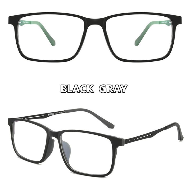 Ultra-Light Pure Titanium Blue Light Blocking Reading Glasses Men Photochromic Large Frame Eyeglasses for Outdoor Business
