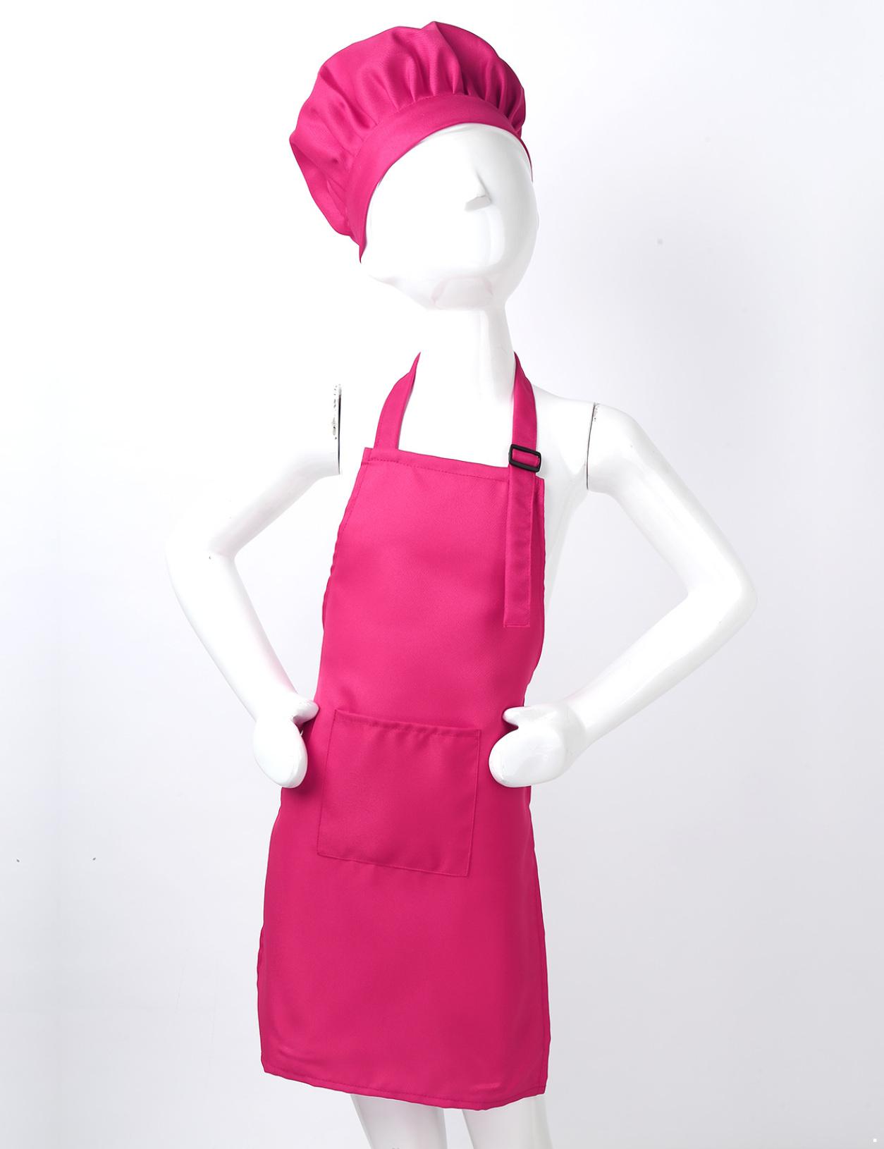 

Детская кухонная одежда для приготовления пищи и выпечки, комплект фартука и шляпы шеф-повара с карманным детским костюмом повара M розы красного