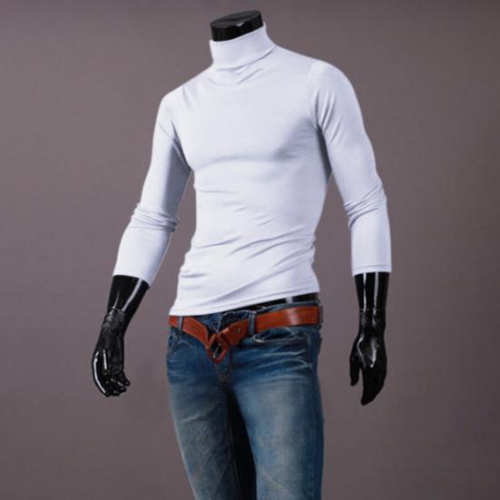 Herren Rollkragenpullover, Langarm-Unterhemd, Slim Fit, lässiges Baselayer-Shirt für Arbeit, Büro, Freizeit