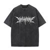 2026 Vintage Washed Black Death Metal Letter Graphic T Shirt Gothic Streetwear Oversized Casual Short Sleeve Tee