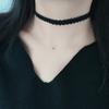 A fashionable, retro and versatile black lace choker collar, neck strap and short collarbone chain necklace for women