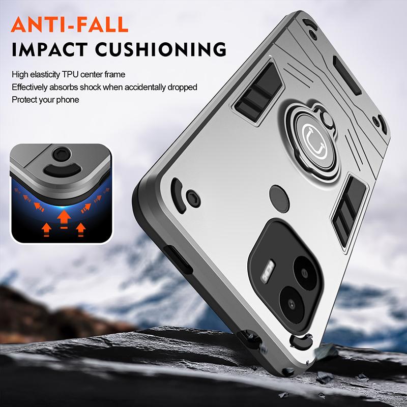 For Redmi A1 Plus Shockproof Hard Armor Cover Cases For Redmi A1 Plus Slide Lens Protect Shell Magnet Bracket Phone Case Capa
