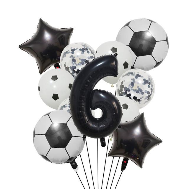 1 rinkinys helio folijos globos futbolo balionai gimtadienio vakarėlio dekoracijos vaikams berniukui 32 colių žalio numerio kamuoliuko futbolo sporto reikmenys