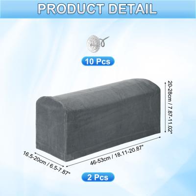 2/4pcs Stretch Armrest Covers, Polyester Soft Armchair Slipcovers Couch Recliner Arm Cover with Twist Pins Chair Sofa Protector