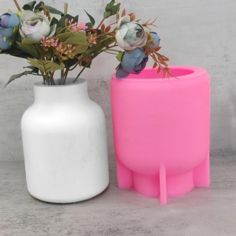 Silicone Flowerpot Mold Succulent Plants Cement Vase Resin Epoxy Mold Large Vase Gypsum Concrete Mold Handmade Craft