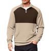 Men's Casual Long-Sleeved Collared Quarter-Zip Sweatshirt