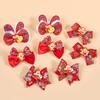 2pcs Chinese New Year Hair Bows Hair Clips Children Kids Hair Clips Barrettes Girls New Year Party Hair Accessories Headwear