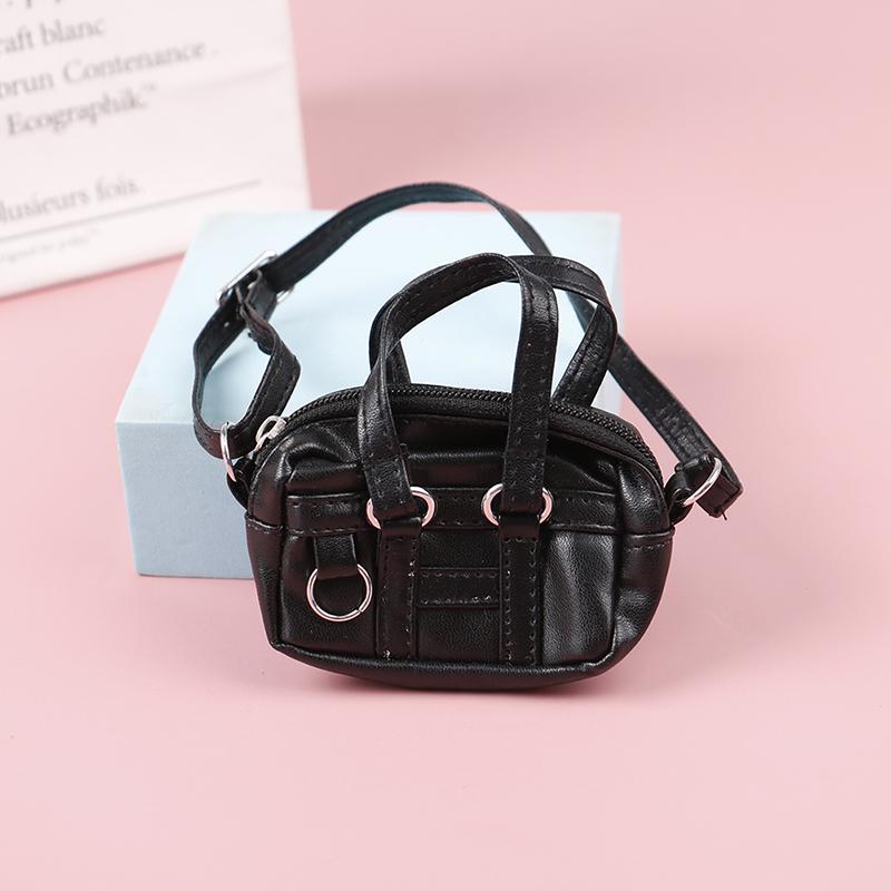 Fashion 1/6 1/12 Dollhouse Miniature Leather Suitcase Mini Bag Backpack Doll Luggage Box Handbag Shoulder Bag Leather Bag Purses