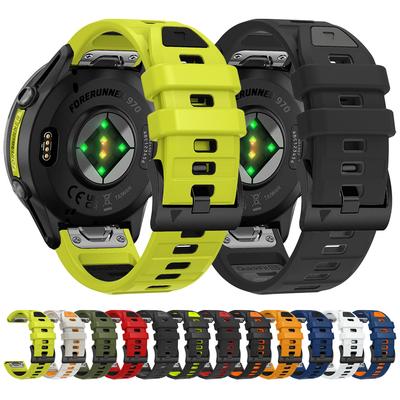QuickFit 22mm Two-Tone Silicone Band For Garmin Forerunner 970 965 955 Solar 945 935 745 Descent G2 Fenix E Watch Strap Bracelet
