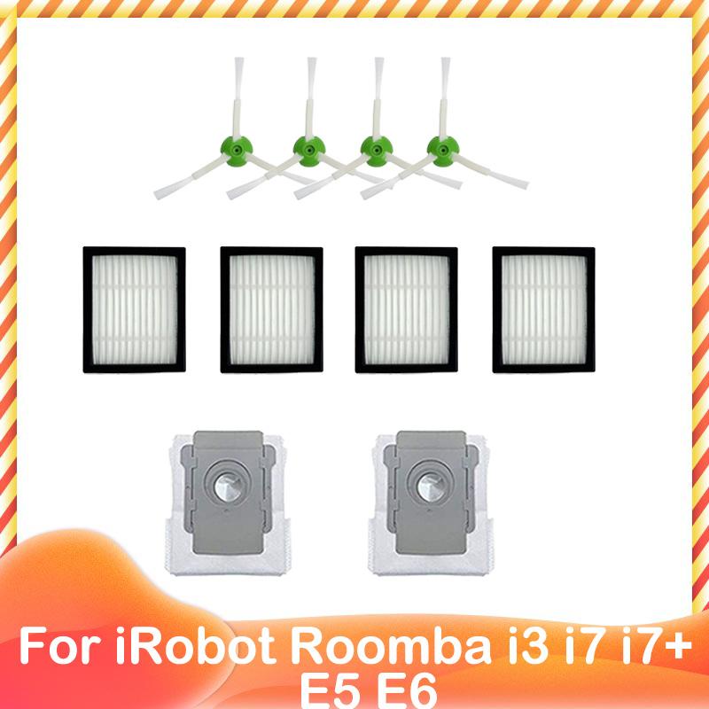 For iRobot Roomba I3 I7 I7+ E5 E6 E7 Robot Vacuum Main Side Brush Roller Hepa Filter Dust Bag Rag Part For Cleaner Replacement