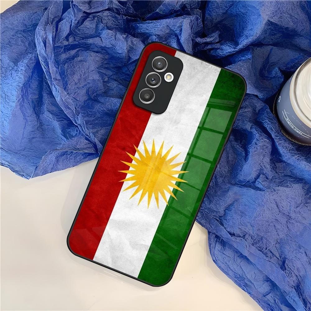 Kurdistan Flagge Handyhülle für Samsung S25 S24 S30 S21 S23 S20 S22 Fe S10 E S9 Note 20 Pro Ultra Plus Glas Hülle