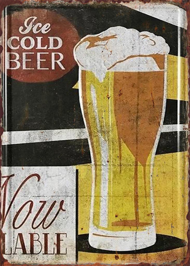 Vintage Beer  Whiskey Themed License Plate Style Aluminum Metal Sign Retro Bar  Man Cave Wall Art Decor for Pub Garage and H