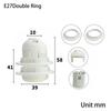 250V 4A E27 Light Bulb Base Plastic Full Screw Lamp Holder Pendant Socket Lampshade Ring for E27 Light Bulb White Black 1PC