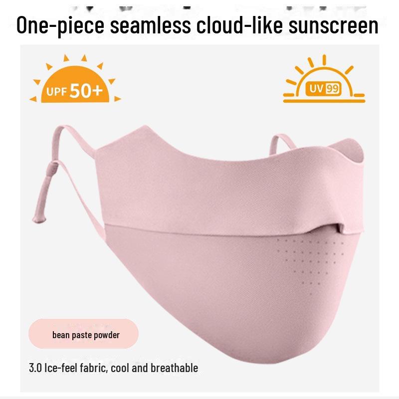 Maschera Solare da Donna in Seta Ghiaccio con Protezione UV per il Viso Completo e Copertura del Collo