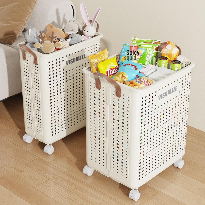 Large-Capacity Folding Laundry Hamper with Wheels: Multi-Functional Handheld Storage for Clothes and More