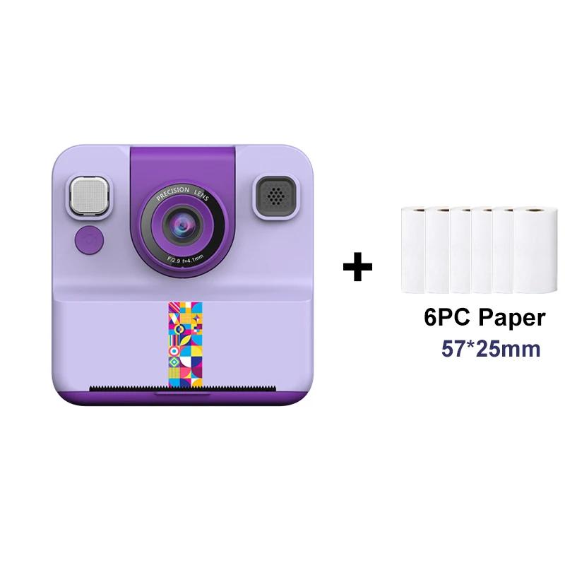 Instant Camera 2.4inch IPS Screen Children Digital Camera with Print Paper Selfie Printing Camera for 3-12 Year Old Girls & Boys