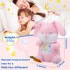 MIAODAM Breathing Stuffed Animal Bunny Plush with Realistic Breathing Action and Lighted Music Perfect for Babies and Kids