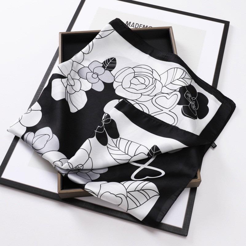 70 simulated silk scarf square scarf women's fashion letter printing small square scarf workplace decoration scarf scarf