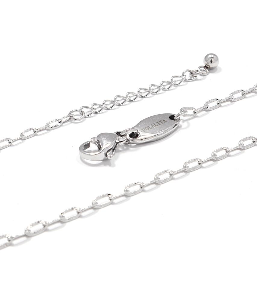 Polalita Star Tag Cutting Chain Silver Anklet (Plt-Ak-015_Sv)