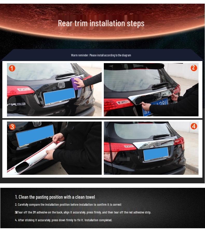 Outai Rear Trim & Tailgate Bright Strip for 2005-2013 Ford Focus Sedan