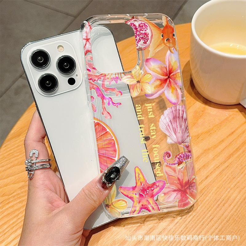 Niche ins wind flower for iPhone16 Apple 11/12/13/14/15Promax mobile phone case 17Air