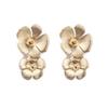 Exaggerated Alloy Pearl Stud Earrings Jewelry Fashion Statement Flower Earrings Niche Women's Earrings