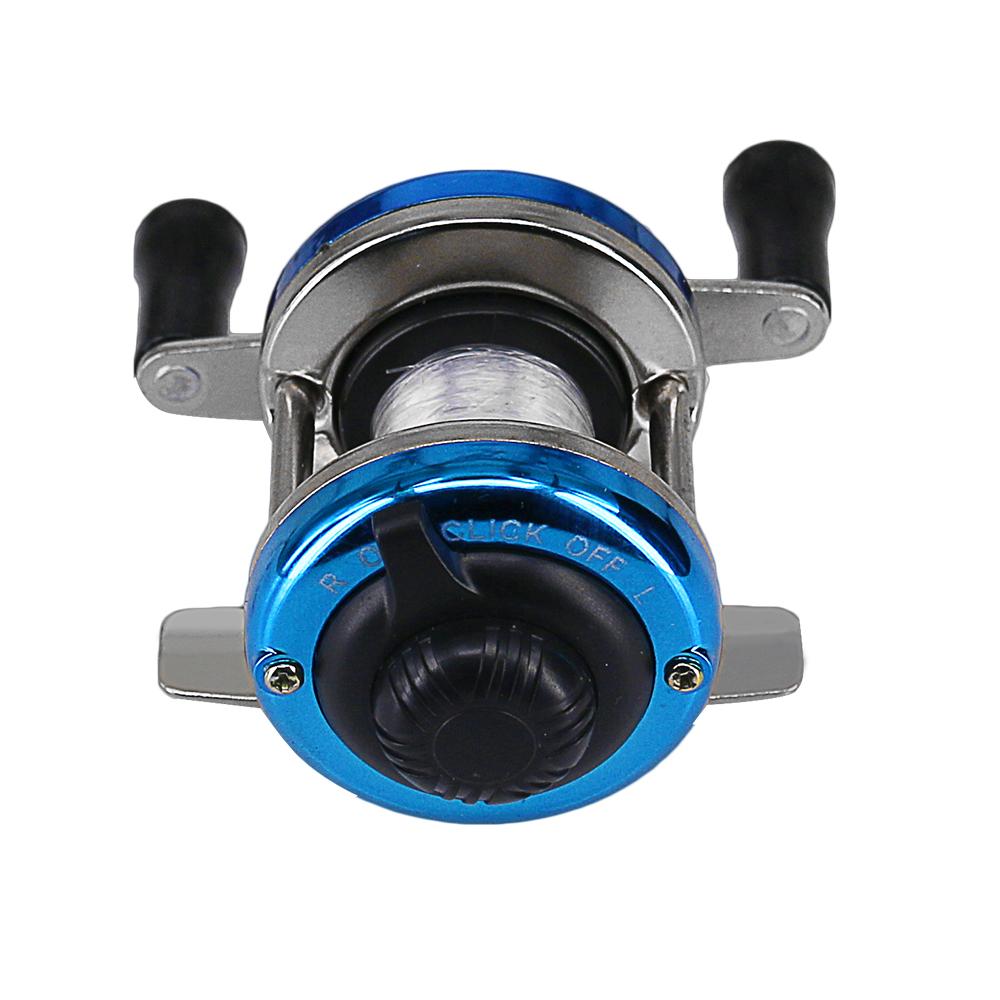 

Мини Зимняя Катушка для Подледной Рыбалки Круглая Катушка-Мультипликатор с Двойной Рукояткой Катушка для Рыбалки с Леской Нескользящая Рукоятка