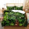 Tema Giungla Verde Copripiumino Matrimoniale King Queen Set Biancheria da Letto Alberi della Foresta Coperta Trapuntata Paesaggio Naturale Copripiumino in Poliestere
