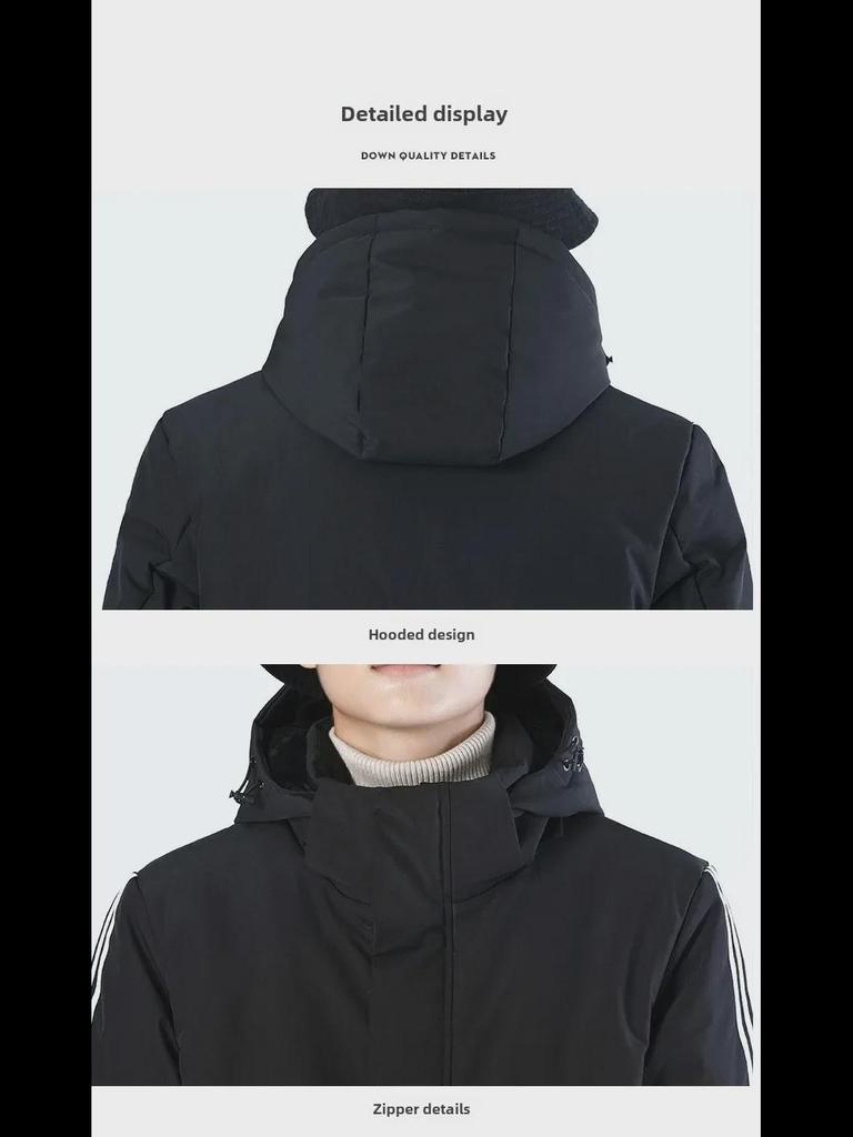 Unisex Winter Long Cotton Coat: Thickened, Velvet-Lined, Ideal for Couples and Parent-Child Styles, Brand Two.