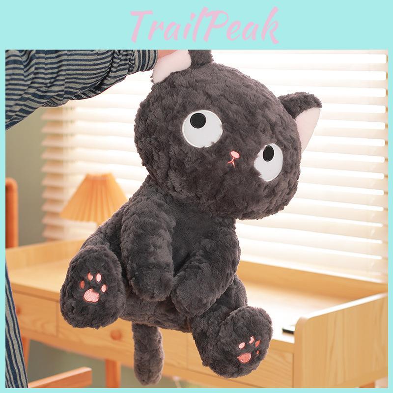 Cute Black Cat Plush Toy With Short Pile Fur For Girls Birthday Gift