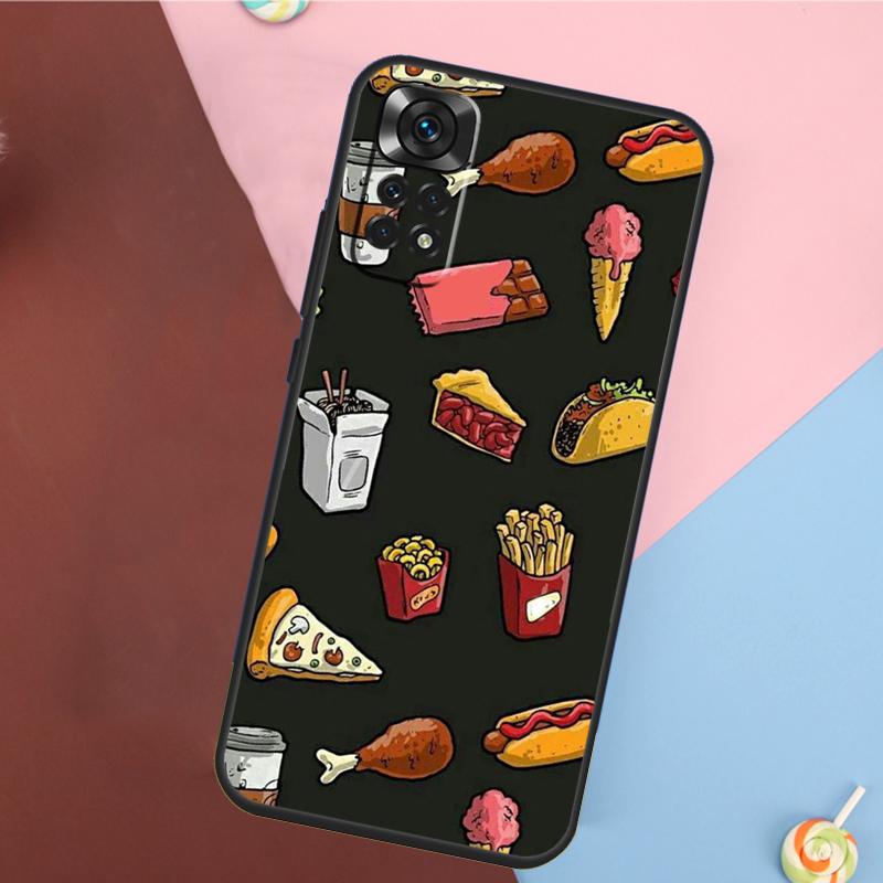 Pizza Sushi Food Donuts Cover For Xiaomi Redmi Note 13 Pro 14 12 11 9 10 9S 10S 11S 12S Redmi 14C 10C 12C 13C Case