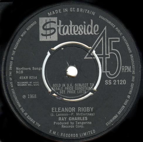 

7inch Record RAY CHARLES - Eleanor Rigby SS2120 Stateside 1968 UK Soul/Funk Used