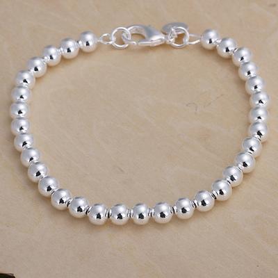 925 Sterling Silber Armbänder Modeschmuck Charm Frauen Kette Dame Hochzeit 6MM Perlen Fabrikpreis