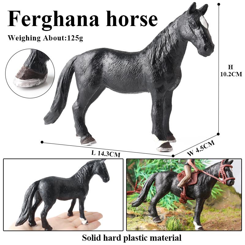 Oenux Original Forest Wild Steed Farm Animal Horse Realistic Model Action Figures Haflinger Ferghana horse PVC Figurines Toy Kid