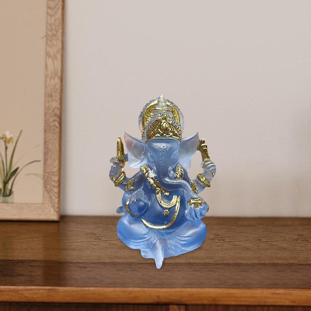 Ganesha Sitting Buddha Statue Sculpture Decorative Stylish Elegant Carving Figurine Tabletop Decoration for Housewarming Gift