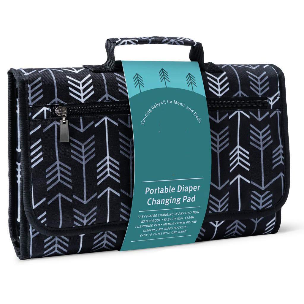 

Портативный пеленальный коврик для детской сумки для подгузников или пеленального столика. Водонепроницаемый дорожный пеленальный коврик. Все необходимое для новорожденных, детские вещи унисекс. чёрный