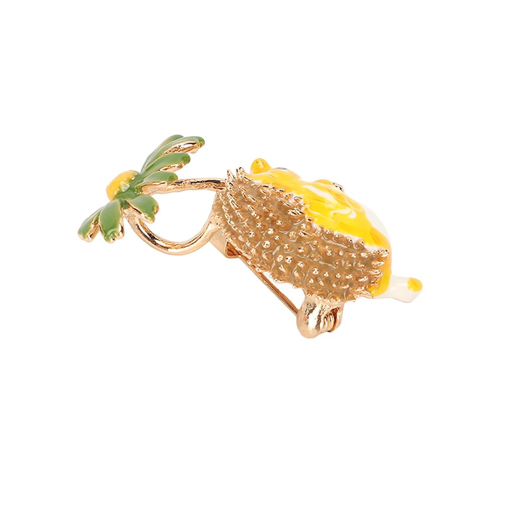 Cute Cartoon Hedgehog Flower Brooch Pin Men Women Yellow Green Alloy Enamel Exquisite Animal Brooch Jewelry