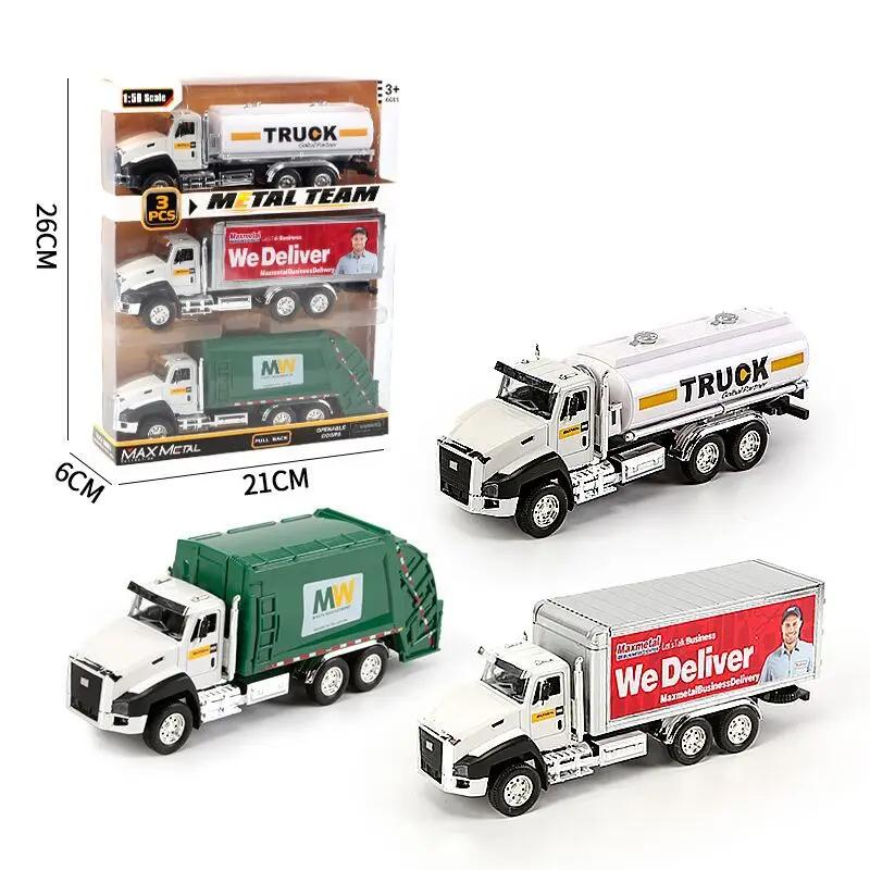 

3 шт./компл. сплава, набор для инженерной техники, набор для моделирования машин, модель экскаватора, грузовика, прицепа, детские игрушки для мальчика, подарок B246