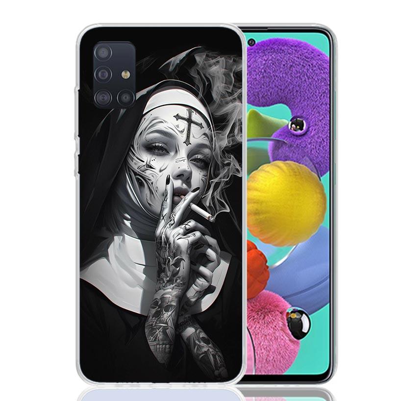 

Dark Demon Nun Phone Case for Samsung Galaxy A52 A51 A50S A12 A22 A32 A72 A10S A30S A31 A71 Note 20 Ultra 10 Plus S10 Galaxy A52 Samsung A50