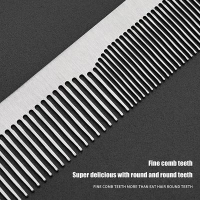 Barber Professional Stainless Steel Silver Hairdressing Comb Anti-static Men Haircut Clipper Ultra-thin Comb Salon Styling Tool