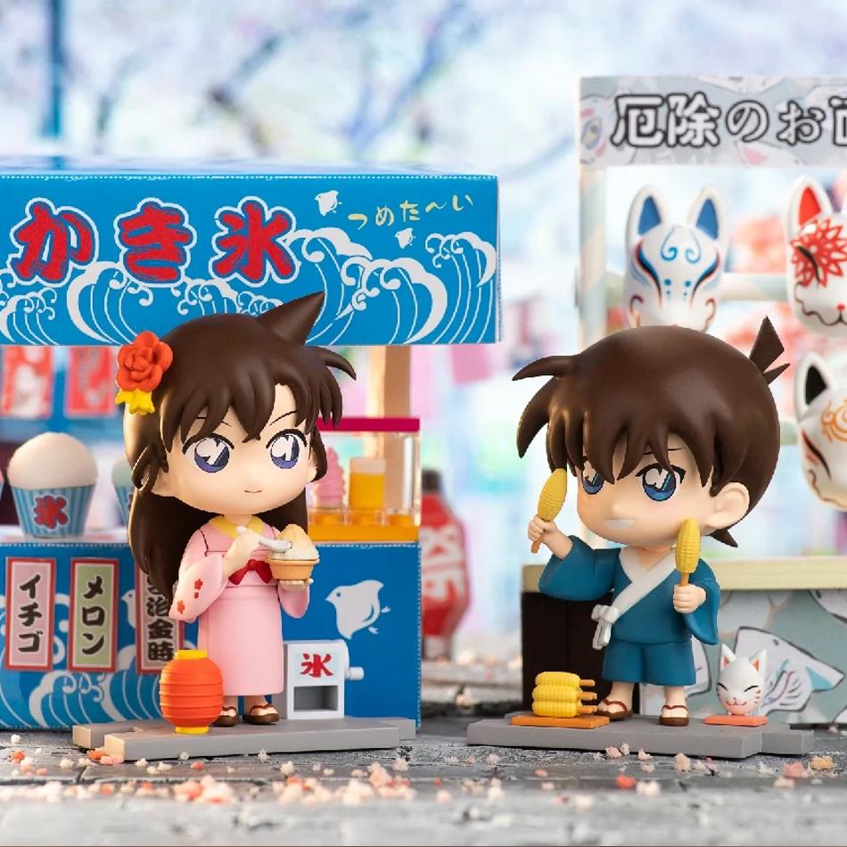 6Pcs/Set Detective Conan Summer Garden Party Series Mysterious Surprise Box Conan Edogawa Mouri Ran Haibara Ai Figure Model Toy
