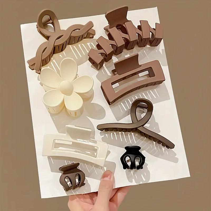 

8 шт. Модные большие заколки-крабы для волос для женщин Элегантные акриловые заколки-шпильки Корейский стиль Зажим-краб Головной убор Аксессуары для волос для девочек