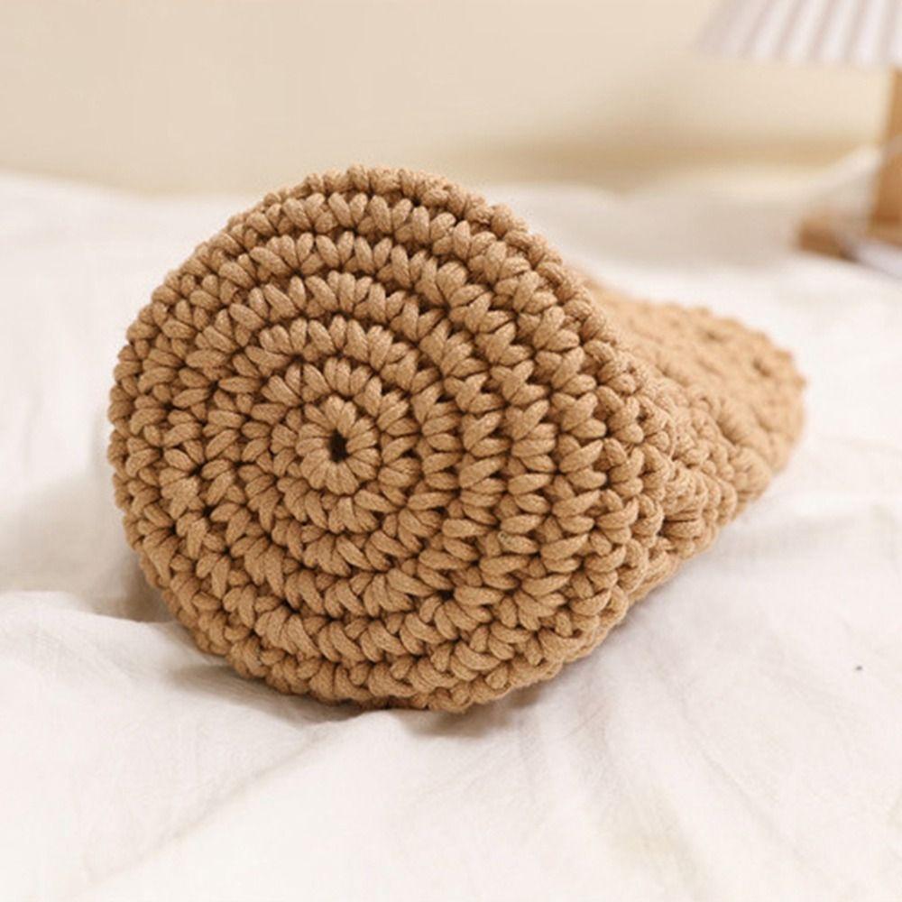 Cute Korean Style Hollow Out Knitted Weave Bag Braided Solid Color Knitted Shoulder Bag Handbag Vacation Style Beach Bag Daily